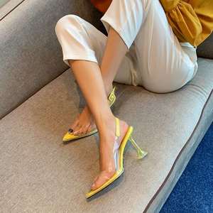 2020 Designer Inspiré Célèbre Marque Scintillant Artificiel Diamant femmes Sandales à Talons - Product Image 6