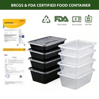 Conteneur alimentaire en plastique PP réutilisable sans BPA, homologué FDA, pour la vente en gros, emballage rectangulaire ou rond à emporter, compatible micro-ondes, boîte à lunch