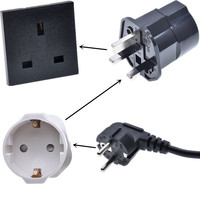 Adaptateur de prise britannique neuf (2 pièces) pour les voyages en France, Irlande, Angleterre, Écosse, Dubaï, Malte (Type G) en matériau ABS (blanc)