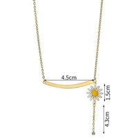 Collier personnalisé en acier inoxydable avec fleur de marguerite et nom gravé, chaîne à maillons romantique, livraison directe