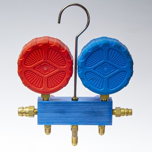 Высокоточный двойной алюминиевый механический Манометр с 70 красным/синим манометром, шкала psi, 3 шланга - Product Image 4