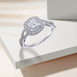 18Kホワイトゴールドラウンドダイヤモンドジュエリーエンゲージメントリングダイヤモンドプロミスラボダイヤモンドリング - Product Image 4