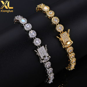 Hip-Hop Round Bead Crystal Chain Men's Zircon <b>Bracelet</b> - Product Image 6