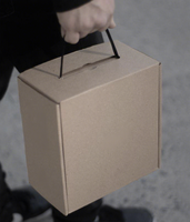 Boîte d'emballage en carton ondulé avec poignée, logo personnalisé, taille sur mesure pour l'emballage d'écouteurs électroniques, vente en gros