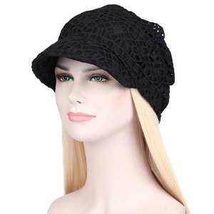 HZM-24306 Bonnets double couche creux en maille, chauds et amples, pour femmes, pour l'extérieur et les occasions décontractées - Product Image 2