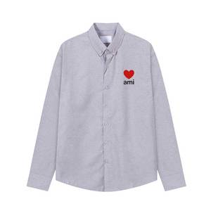 Chemise habillée <span class=keywords><strong>homme</strong></span> Ami Heart coupe ajustée légère et confortable anti-boulochage brodée style Old Money populaire en France à <span class=keywords><strong>Paris</strong></span> - Product Image 4