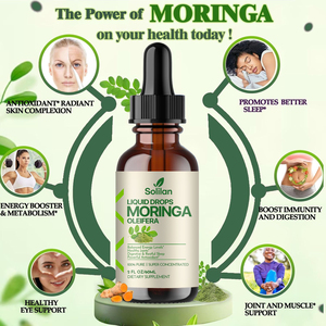Жидкие капли с экстрактом листьев органической моринги (Moringa Oleifera) от производителя OEM, для улучшения здоровья и энергии, с экстрактом корня куркумы. - Product Image 2