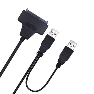 뜨거운 SATA USB 2.0 7 15 22pin 어댑터 케이블 외부 전원 2.5 "Ssd Hdd 하드 디스크 드라이브 컨버터