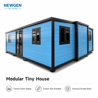 Maison modulaire Tiny House NEWGEN, structure en acier bleu, maison préfabriquée en conteneur, design moderne, livraison directe d'usine, taille personnalisée