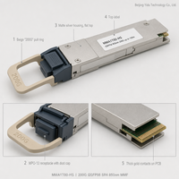 Nouveau module transceiver optique 200G QSFP56 SR4 MPO12 850nm MMF Multimode compatible MMA1T00 HS 100m OM4 HDR pour centre de données, garantie 1 an