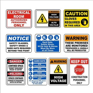Señales de advertencia de seguridad en cantonés, placas de aluminio con señales de peligro eléctrico para uso industrial - Product Image 5