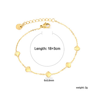 <b>Shell</b> Charm <b>Bracelet</b> 18K Gold Plated Minimalist Design Women's Jewelry Gift Fashion Accessory - Product Image 2