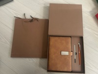 Juego de Papelería de Oficina de Alta Gama, Juego de Cuaderno de Cuero PU Personalizado al por Mayor, Juego de Bolígrafos, Regalo Empresarial