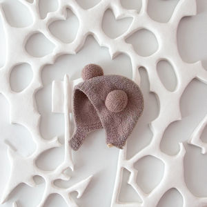 Chapeau pour bébé, couvre-oreilles de protection style automne-hiver pour nouveau-né-mignon et chaud-chapeau en peluche tricoté pour garçons et filles - Product Image 5