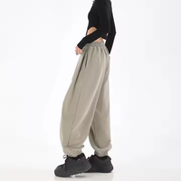 Pantalon Harem Femme Personnalisé de Haute Qualité, Taille Mi-Haute, Sportif, Écologique, Teinture Automne, Respirant, Doux, Confortable, Élastique, Type Survêtement