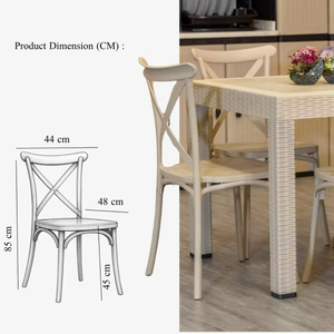 Wholesale Stackable Cross Back <b>Plastic</b> <b>Dining</b> <b>Chair</b> Lightweight Durable Restaurant Hotel Home Indoor Outdoor Commercial Seating - Product Image 2