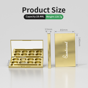 Caja de maquillaje impresa magnética de alta calidad, paleta de sombras de ojos vegana, con logotipo en forma de purpurina de alta pigmentación, 6 unidades - Product Image 3