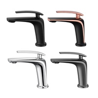 Robinet de lavabo en laiton noir à poignée unique, mitigeur chaud et froid, robinet de lavabo pour salle de bain, nouveau Style