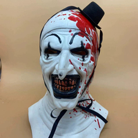 Masque de clown de Noël Halloween Cosplay, déguisement de clown, drôle, latex, doux, démon, joker, déguisement de fête d'Halloween, taille unique pour adulte