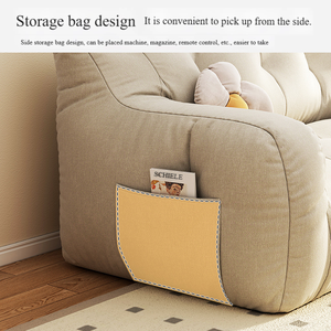 โซฟาผ้าฝ้ายสไตล์ใหม่ปี 2025 แบบถุงถั่ว ทรงทาทามิ โซฟาพักผ่อนแบบสองที่นั่ง สามที่นั่ง สำหรับห้องนั่งเล่นขนาดเล็กหรืออพาร์ตเมนต์ให้เช่า - Product Image 4