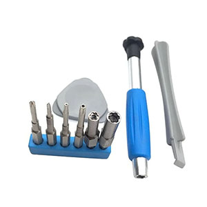 Conjunto de 9 piezas azul claro.