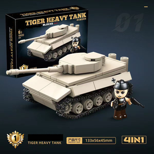 Kit de construction de mini-véhicules 4 en 1, modèle de char de la Seconde Guerre mondiale, char moyen <span class=keywords><strong>Panther</strong></span> miniature, jouet pour enfant, ensemble de blocs de construction - Product Image 4