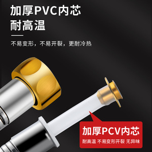 Tuyau de douche flexible en acier inoxydable noir 1/2 pouce, connecteur de salle de bain au design moderne - Product Image 4