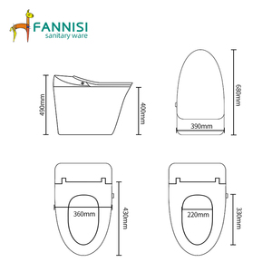 <span class=keywords><strong>WC</strong></span> intelligent à chasse automatique avec siège auto-nettoyant et cuvette à siphon en S, style moderne pour toilettes publiques - Product Image 3