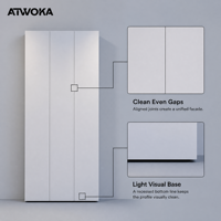 Armoire de classement verticale ATWOKA à trois portes verrouillables, meuble de bureau en bois pour l'archivage, idéal pour les bureaux de direction