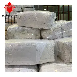 Fornecedor Trapo tecido cortado 10 100 KG fardos de algodão branco estampado pano de limpeza para oficina