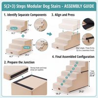 Escalier 2 en 1 pour petits chiens, marches antidérapantes pour chiens avec planche de soutien, escalier amovible personnalisé pour canapé et lit