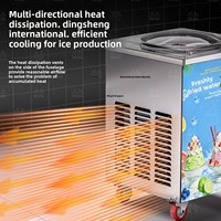Machine à glace frite commerciale 240V 1.35KW, simple ou double plateau, pour rouleaux de glace au yaourt, capacité de stockage de 18kg, idéale pour les stands de glace pilée aux fruits