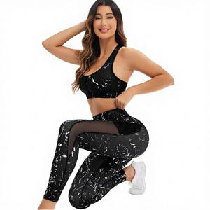 Leggings Deportivos de Cintura Media para Mujer, Elásticos, Transpirables, con Costuras, Estampado Completo a la Moda, Tejido de Punto - Product Image 4