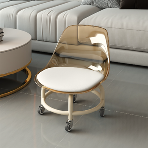 Transparent Swivel <strong>Casters</strong> Modern Acrylic Baby Step Stool and <strong>Ottoman</strong> for Home Bedroom Use - Product Image 6
