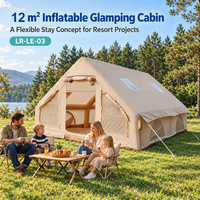 Tente gonflable familiale 3x4m grande taille, quatre saisons, double couche, portable, imperméable, en Oxford 420D, avec colonnes en PVC de 15cm