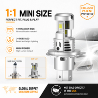 Gview - Faro LED Inteligente de Triple Cara con Chip IC, PG H4 H19, Luces LED Blancas, Mini, Rendimiento Estable, Corriente Constante