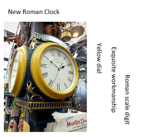Orologio Decorativo in Ferro Stile Retrò Americano, Colonna Romana Antica, per Bar, Ristorante Occidentale, Hotel, Decorazione per Lobby - Product Image 3