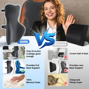 <span class=keywords><strong>Coussin</strong></span> de soutien <span class=keywords><strong>lombaire</strong></span> orthopédique à dossier haut en mousse à mémoire de forme avec sangle réglable pour sièges de bureau, de voiture et de jeu - Product Image 5