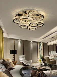 2022 moda lusso moderno soggiorno luce rettangolo Hotel Villa lampadari di cristallo goccia plafoniera di cristallo