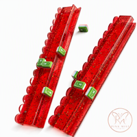 Wellenförmige Mahjong-Ständer aus Acryl mit Roségold-Folienflocken und Dreifach-Magnetdrücker, 4er-Set, 20 Zoll, amerikanisches Mahjong-Zubehör