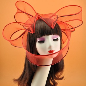 Chapeau Bibis Vintage en Lin avec Plume et Voilette pour Mariage ou Tea Party - Product Image 6