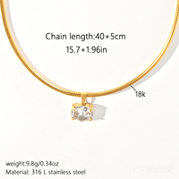 Collier Pendentif Or et Argent en Gros, Personnalisé avec Zircon Cubique Solitaire, Chaîne Serpent, Bijoux Tendance et Élégants pour Femme, Idéal Cadeau