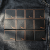 Étiquette en cuir PU personnalisée avec estampage à chaud en cuivre, logo rectangulaire, patchs en cuir à coudre pour jeans, vestes en denim et vêtements de mode