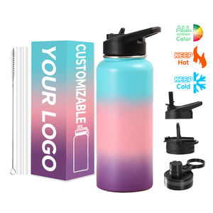 Bouteille d'eau isotherme colorée en acier inoxydable de 32 oz pour enfants, idéale pour l'école, anti-fuite - Product Image 1