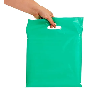 Emballage de boutique personnalisé Sac de transport réutilisable Sacs à provisions en plastique à poignée découpée avec logos - Product Image 3