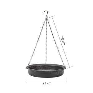 Mangeoire à oiseaux automatique et portable pour l'extérieur Plateau à graines suspendu en fer durable Bain-marie Plateau simple Distributeur de nourriture pour oiseaux sauvages - Product Image 5
