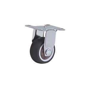 Rueda giratoria de servicio ligero con soporte chapado y placa superior con freno, fabricada por TPR - Product Image 2