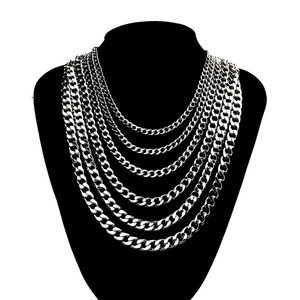 Korean High Quality <b>Titanium</b> Steel Couple Necklace Street Hip Hop Stainless Steel Non Fading Cuban <b>Chain</b> Male - Product Image 1