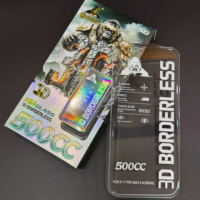High Quality 3D Borderless Screen Protection ESD HD Clear Anti-Static Tempered Glass Film for iPhone 18 Pro Max 18 Pro 17 AIR 16