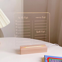 UCI – tableau de messages lumineux Led en acrylique, tableau d'écriture effaçable à sec avec stylo marqueur